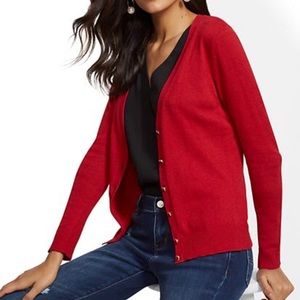 New York and Company XL Red Cardigan